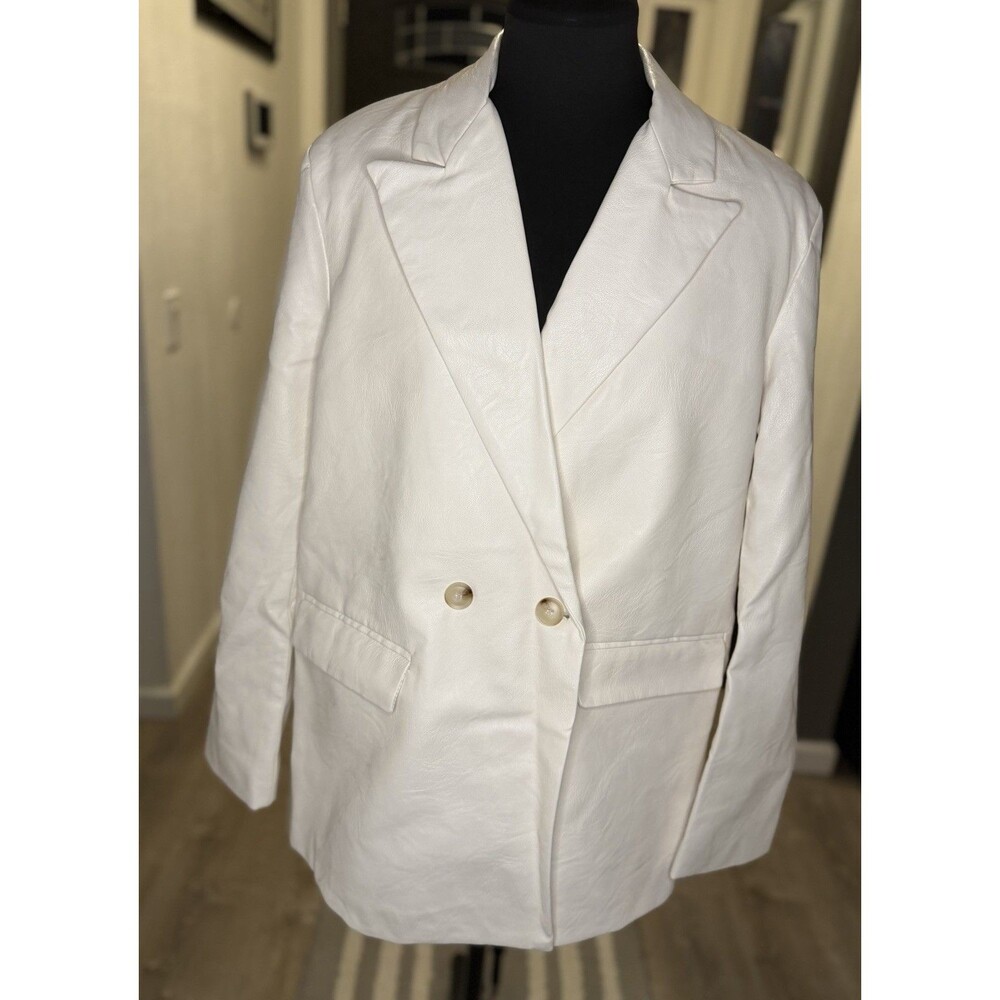 FRNCH Paris Blazer Size M Oversized Pink Textured Single Button NWT